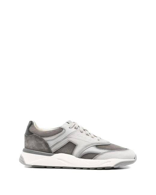 Santoni White Innova Perforated Sneakers