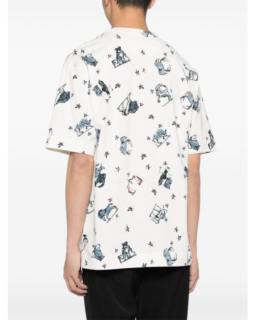 Fendi T-Shirt mit grafischem Print in White für Herren