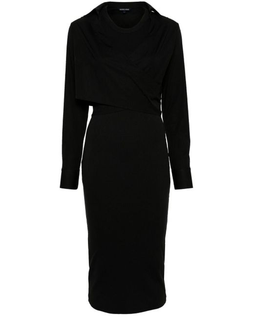 Veronica Beard Gelaagde Midi-jurk in het Black