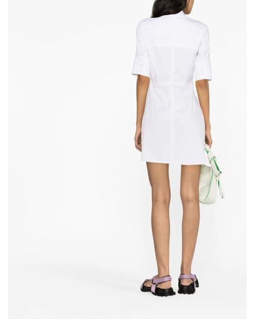 Ambush White Cut-Out Heart Shirtdress