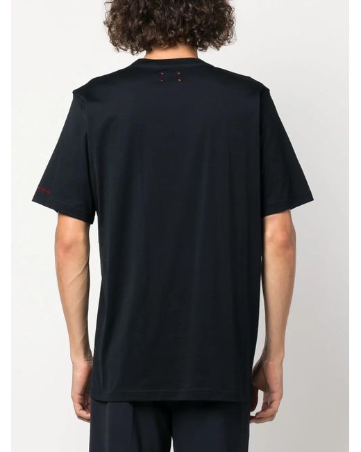 Kiton Black Crew-Neck Cotton T-Shirt for men