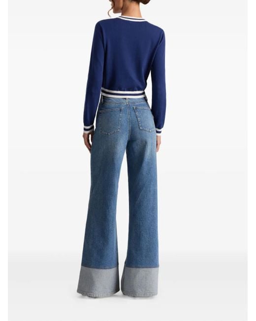 Alice + Olivia Blue Appliqué-Lettering Sweater