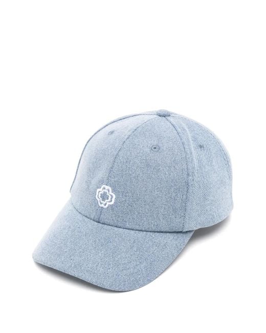 Maje Blue Clover-Logo Denim Cap