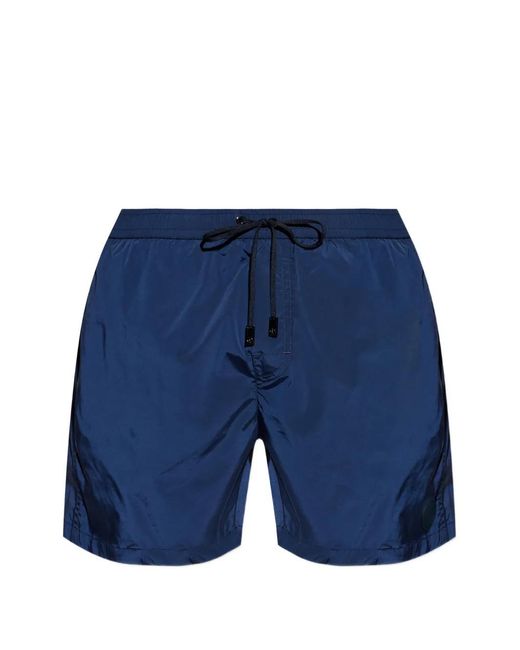 Giorgio Armani Blue Drawstring Swim Shorts for men