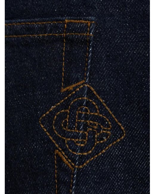 Casablanca Blue Logo-Embroidered Straight-Leg Jeans for men