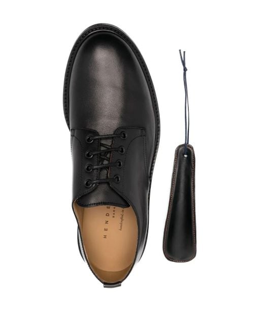 Henderson Black Lace-Up Leather Derby Shoes for men