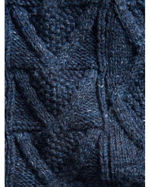 RRL Blue Cable-Knit Cardigan for men