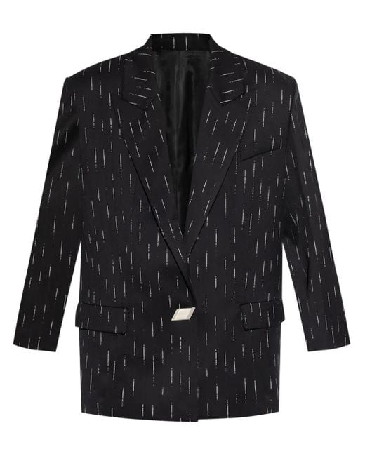 The Attico Black Single-Button Wool-Blend Blazer