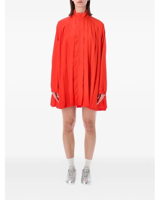 Nike Red Oversized Pleated Mini Dress
