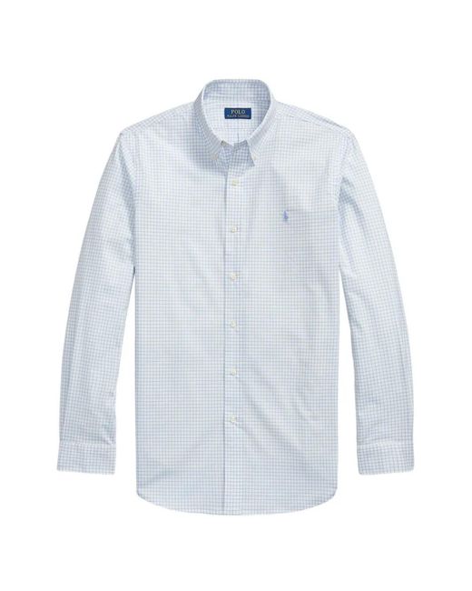 Polo Ralph Lauren Blue Pony-Embroidered Checked Shirt for men