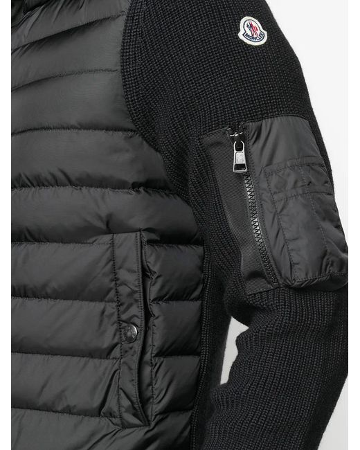 Moncler Black Padded-front Hooded Jacket for men