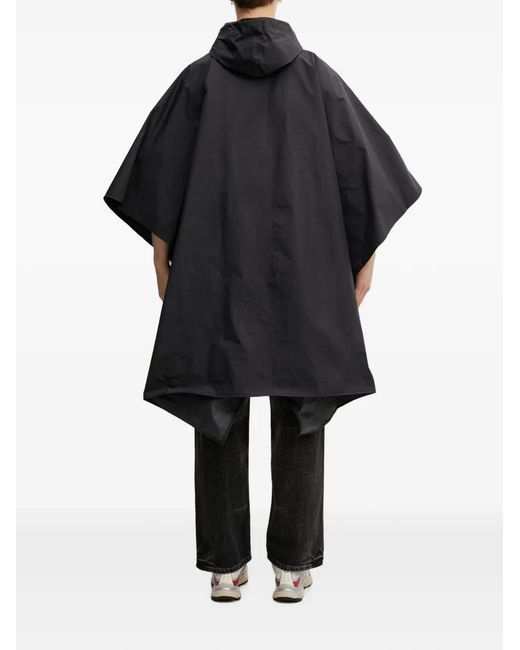 Alpha Industries Black Logo-Print Rain Hooded Jacket for men
