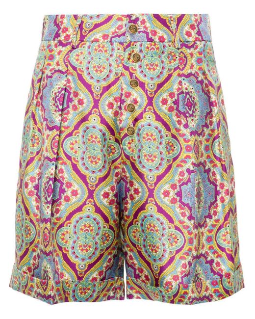 Shorts con stampa paisley di Etro in Red