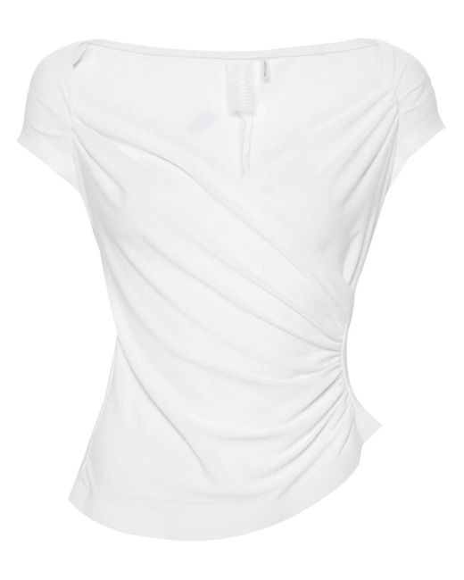 T-shirt asimmetrica di Norma Kamali in White