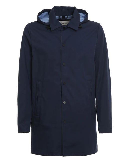 Chaqueta Con Botones De Presión Y Capucha Woolrich de hombre de color Blue