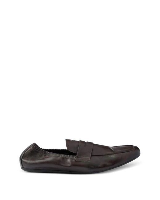 Prada White Penny-Slot Elasticated-Heel Loafers for men