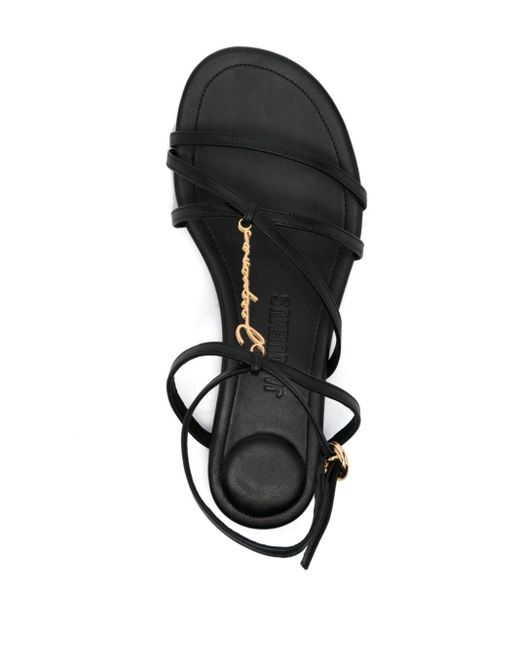 Sandalias de cuero negro - pralu p Jacquemus de color Black