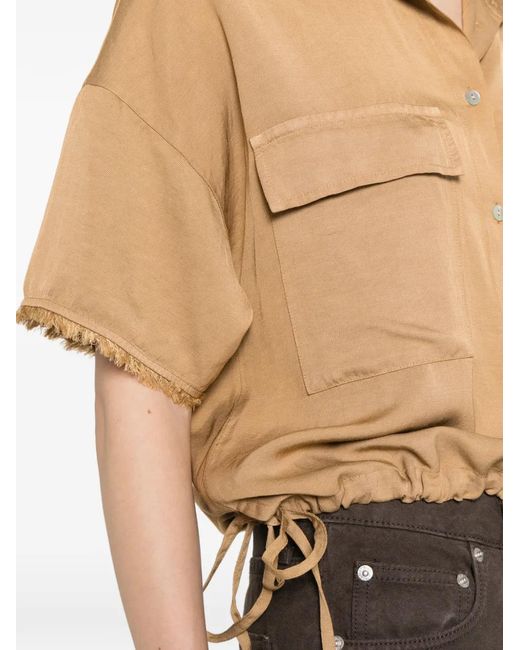 Dixie Natural Patch-Pocket Fringed Shirt