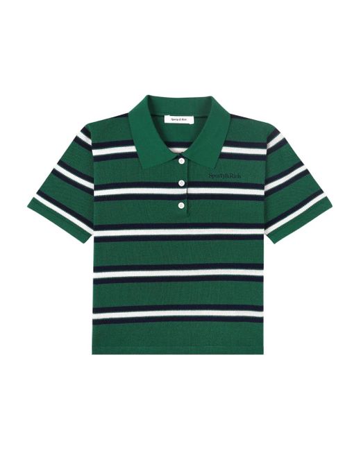 Polo A Righe di Sporty & Rich in Green