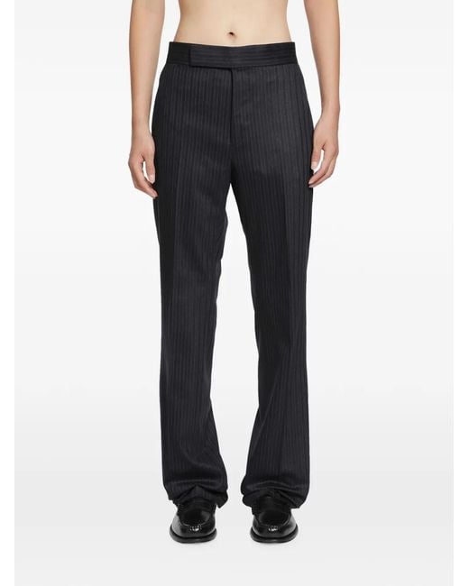 Tom Ford Blue Herringbone-Stripe Trousers for men