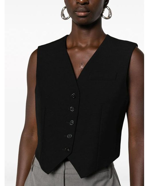 Stella McCartney Black Wool Cropped Vest