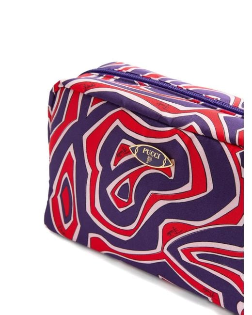Emilio Pucci Red Labirinto-Print Beauty Case