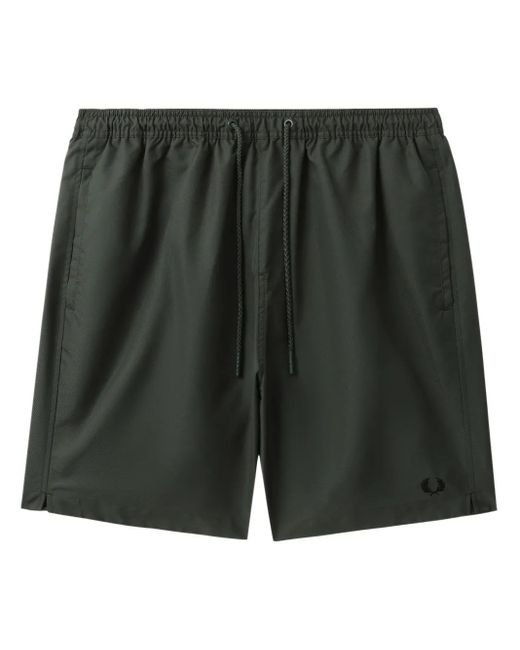 Short À Logo Brodé Fred Perry pour homme en coloris Black