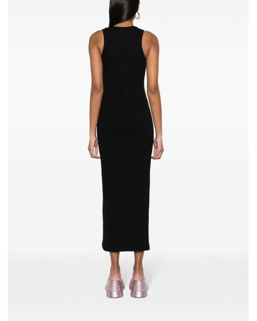 Givenchy Ribgebreide Maxi-jurk Met Plakkaat in het Black