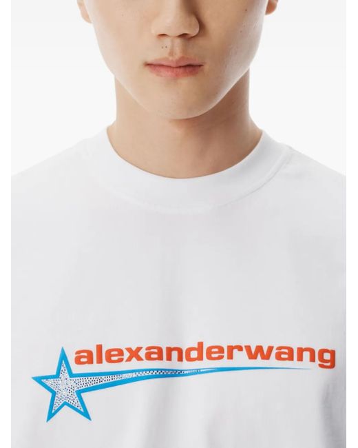 Alexander Wang White T-Shirt Mit Grafischem Print