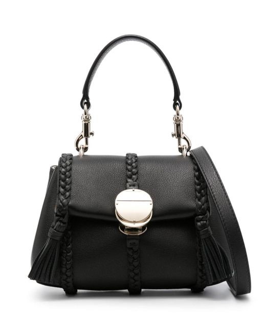 Chloé Black Penelope Braid-Detail Satchel Bag