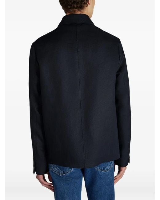 メンズ Incotex リネン シャツジャケット Blue