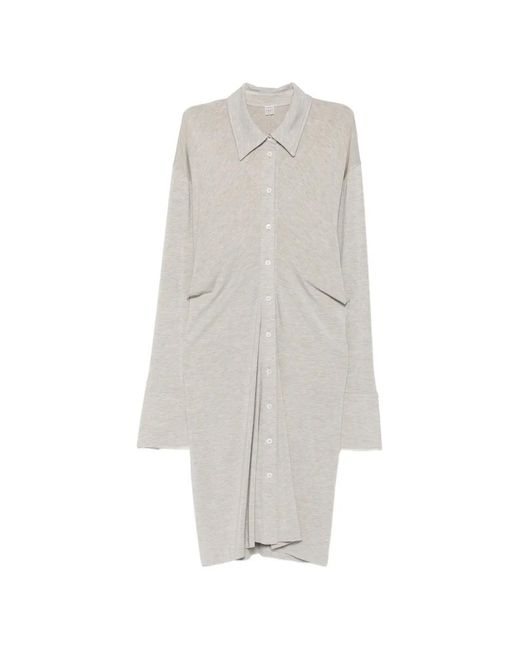 Totême White Ruched Mini Dress