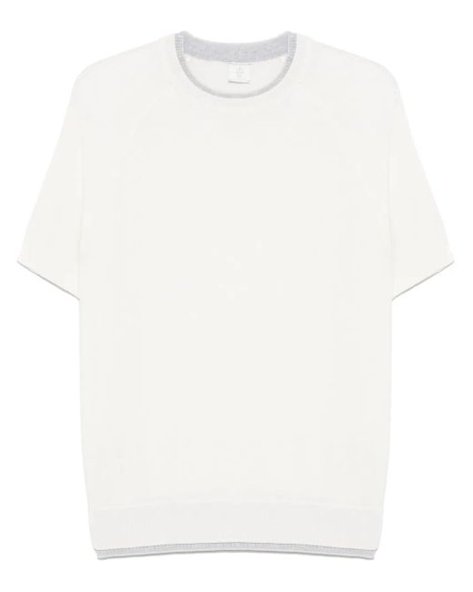 メンズ Eleventy レイヤード Tシャツ White