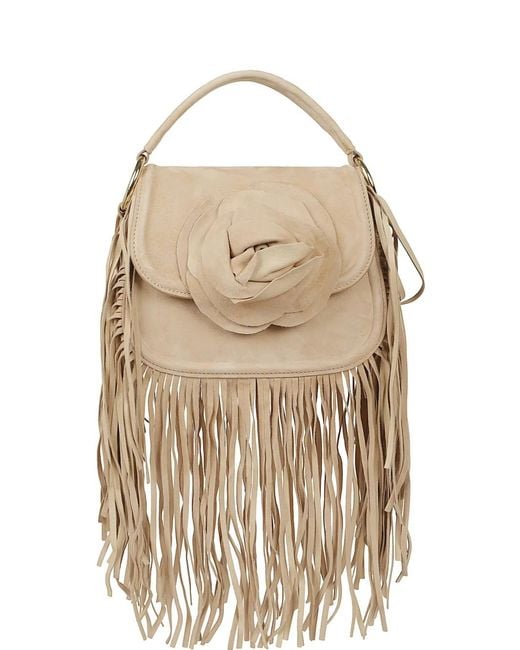 Gedebe Natural Alice Fringed Floral-Appliqué Tote Bag