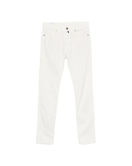 Incotex White Slim Trousers for men