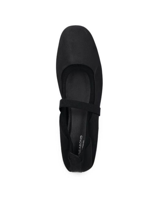 Vagabond Black Hillary Elasticated-Strap Ballet Flats