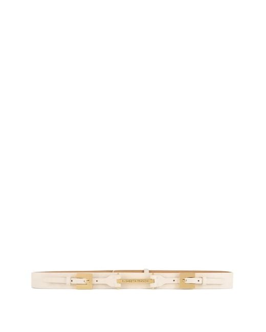 Elisabetta Franchi Natural Leather Belt With Double Buckle