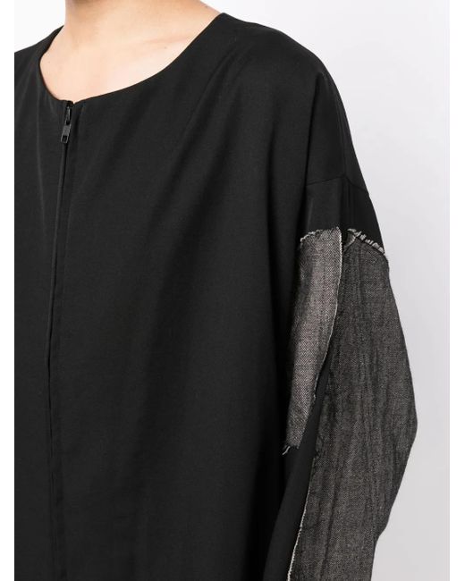 Y's Yohji Yamamoto Black Zip-Up Wool Dress