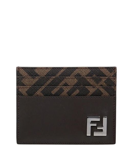 Logo-Plaque Card Holder di Fendi in Black da Uomo