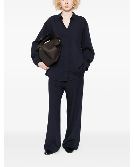 Totême  Blue Elasticated-Waist Trousers
