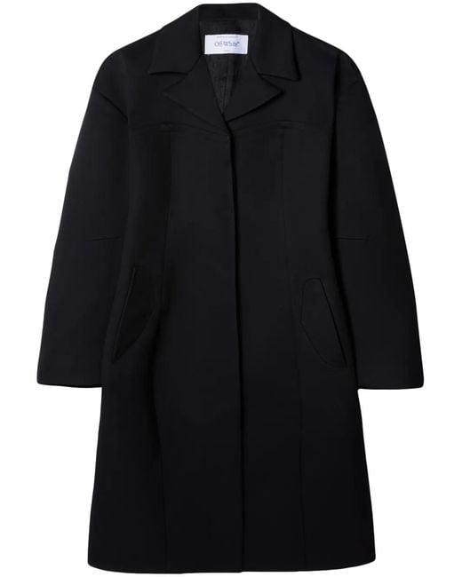 Off-White c/o Virgil Abloh Black Round Techno Gab Single-Breasted Coat