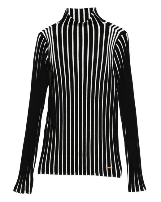 Twinset Black Ribbed Stripe Top