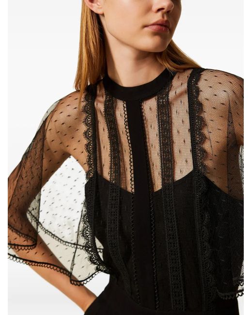 Combinaison En Tulle À Coupe Ample Twinset en coloris Black