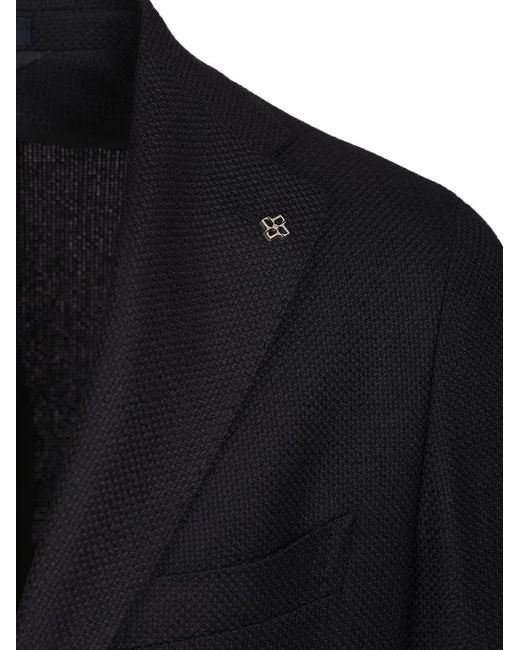 Tagliatore Black Montecarlo Wool Jacket for men