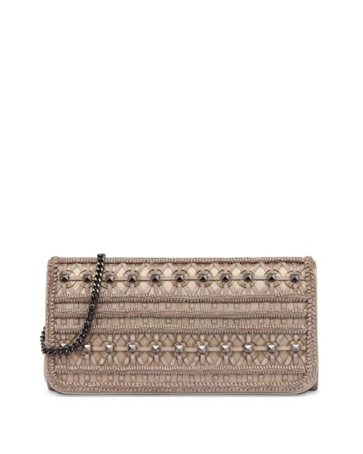 Clutch Con Borchie di Alberta Ferretti in Gray