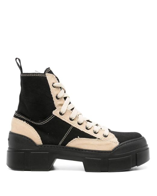 Vic Matié Black Two-tone Canvas Ankle Boots for men