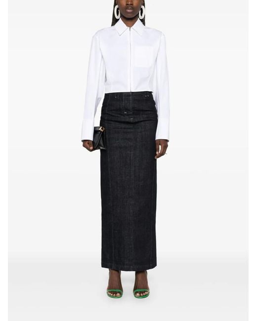 Jacquemus Blue Long Skirt Le Jupe De-Nîmes With Slit
