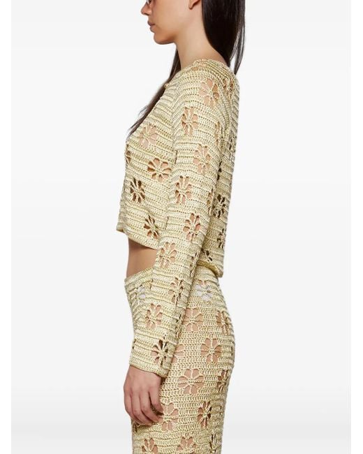 Calle Del Mar White Floral Crochet Cardigan