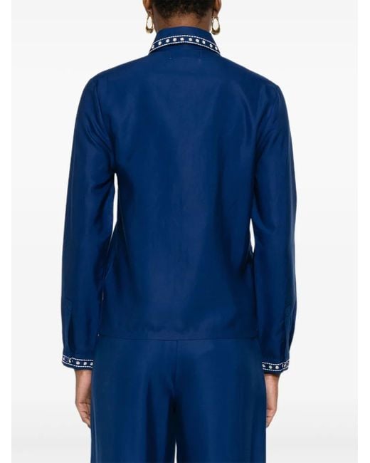 Chemise Vallès À Broderies Maison Labiche en coloris Blue