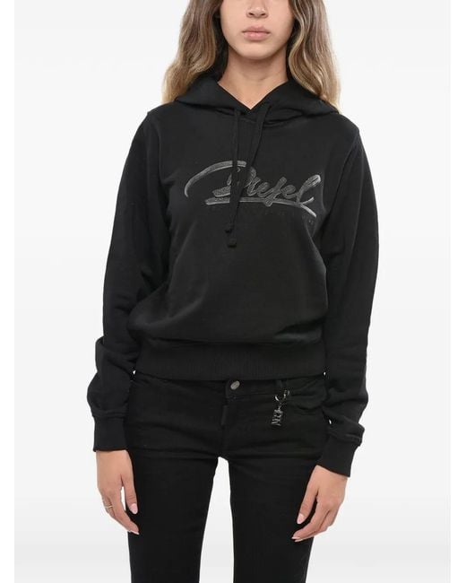 DIESEL Black Logo-Print Hoodie